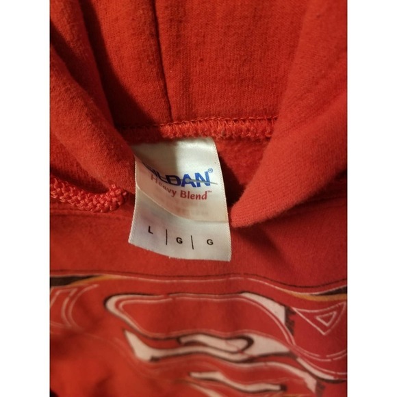 🏈NFL San Francisco 49ers Red Hoodie With Superman /Niners Logo Overlap  Large Lg - Picture 2 of 3